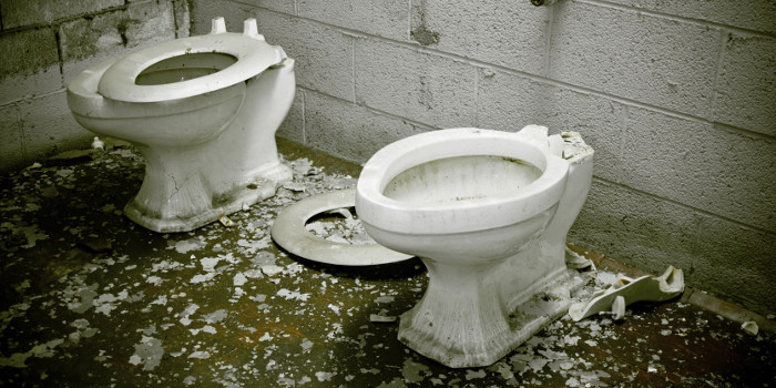 Old toilets can be crushed and used to make pathways